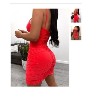 Lauras Boutique Neon Red/Orange Luna Dress